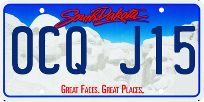 SD license plate 0CQJ15