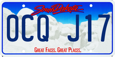 SD license plate 0CQJ17