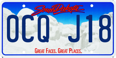 SD license plate 0CQJ18