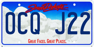 SD license plate 0CQJ22