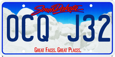 SD license plate 0CQJ32