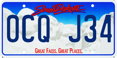 SD license plate 0CQJ34