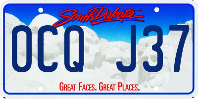 SD license plate 0CQJ37