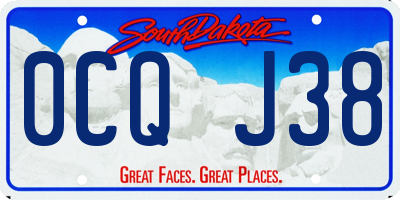 SD license plate 0CQJ38