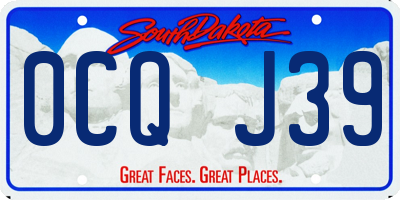 SD license plate 0CQJ39