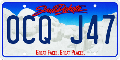 SD license plate 0CQJ47