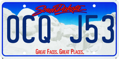 SD license plate 0CQJ53