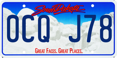 SD license plate 0CQJ78