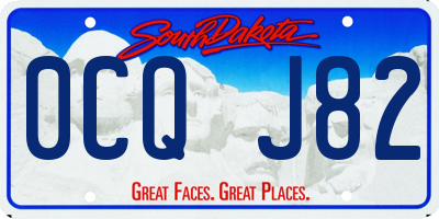 SD license plate 0CQJ82