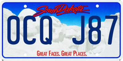 SD license plate 0CQJ87