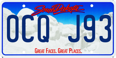SD license plate 0CQJ93