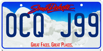 SD license plate 0CQJ99