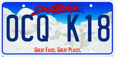 SD license plate 0CQK18