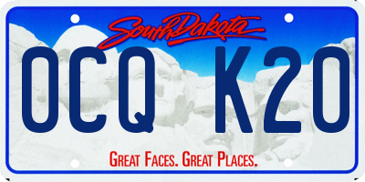 SD license plate 0CQK20
