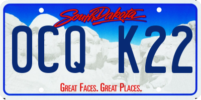 SD license plate 0CQK22