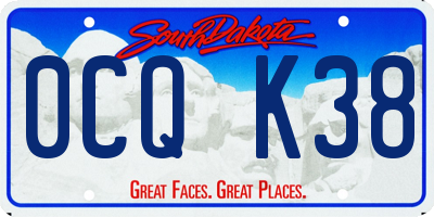 SD license plate 0CQK38