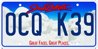 SD license plate 0CQK39
