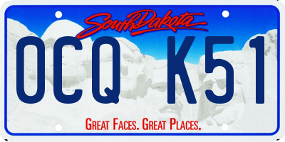 SD license plate 0CQK51