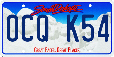 SD license plate 0CQK54