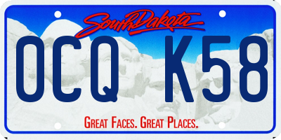 SD license plate 0CQK58