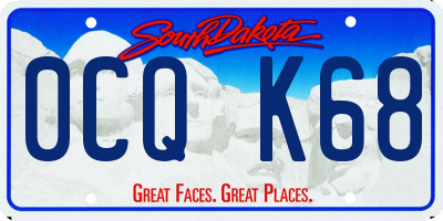 SD license plate 0CQK68