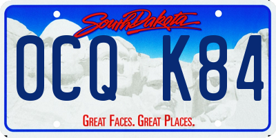 SD license plate 0CQK84