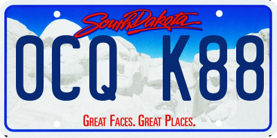 SD license plate 0CQK88