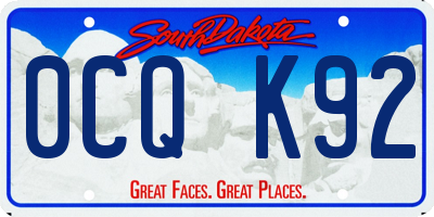 SD license plate 0CQK92