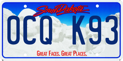 SD license plate 0CQK93
