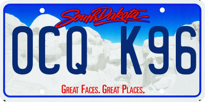 SD license plate 0CQK96