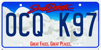 SD license plate 0CQK97