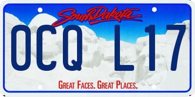 SD license plate 0CQL17