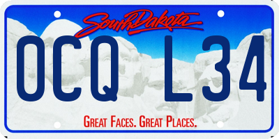 SD license plate 0CQL34