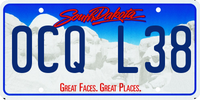 SD license plate 0CQL38