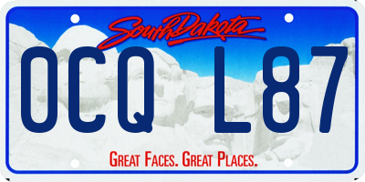 SD license plate 0CQL87