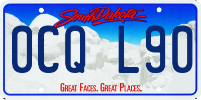 SD license plate 0CQL90