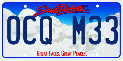 SD license plate 0CQM33