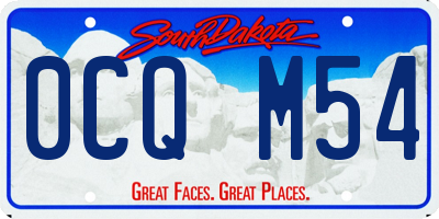 SD license plate 0CQM54