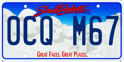 SD license plate 0CQM67