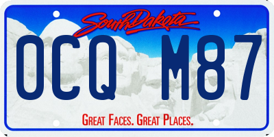 SD license plate 0CQM87