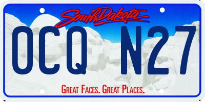 SD license plate 0CQN27