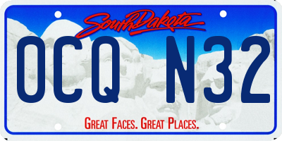 SD license plate 0CQN32