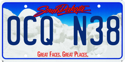 SD license plate 0CQN38
