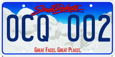 SD license plate 0CQO02