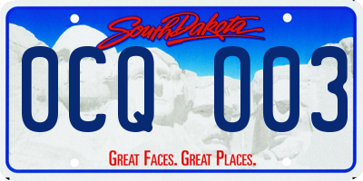 SD license plate 0CQO03