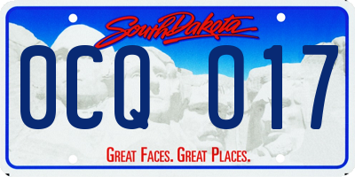 SD license plate 0CQO17