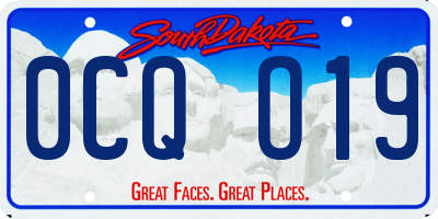 SD license plate 0CQO19