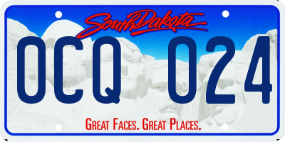 SD license plate 0CQO24
