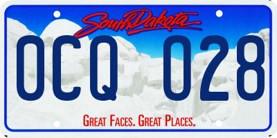 SD license plate 0CQO28