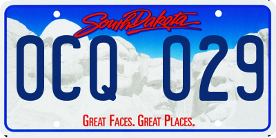SD license plate 0CQO29